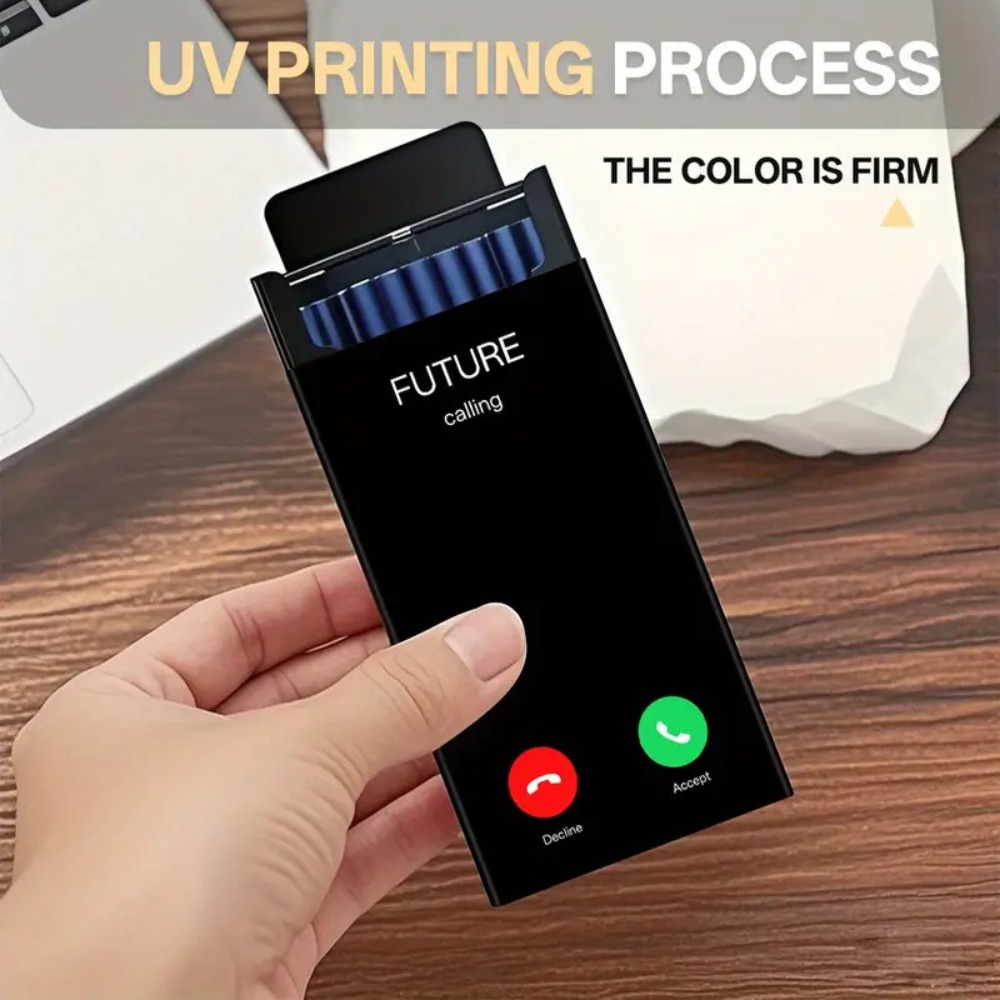 Phone Holder - กล่องบุหรี่โลหะทรงบาง ฝาเลื่อน บรรจุบุหรี่ได้ 20 มวน ดีไซน์โทรศัพท์มือถือสุดสร้างสรรค์