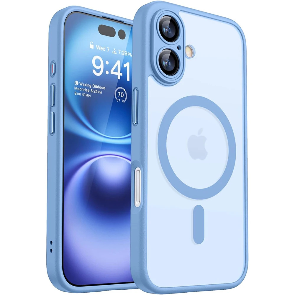 Wireless Charger - เคสกันกระแทกแบบแม่เหล็ก หรูหรา ผิวสัมผัสแบบด้าน โปร่งแสง สำหรับ iPhone