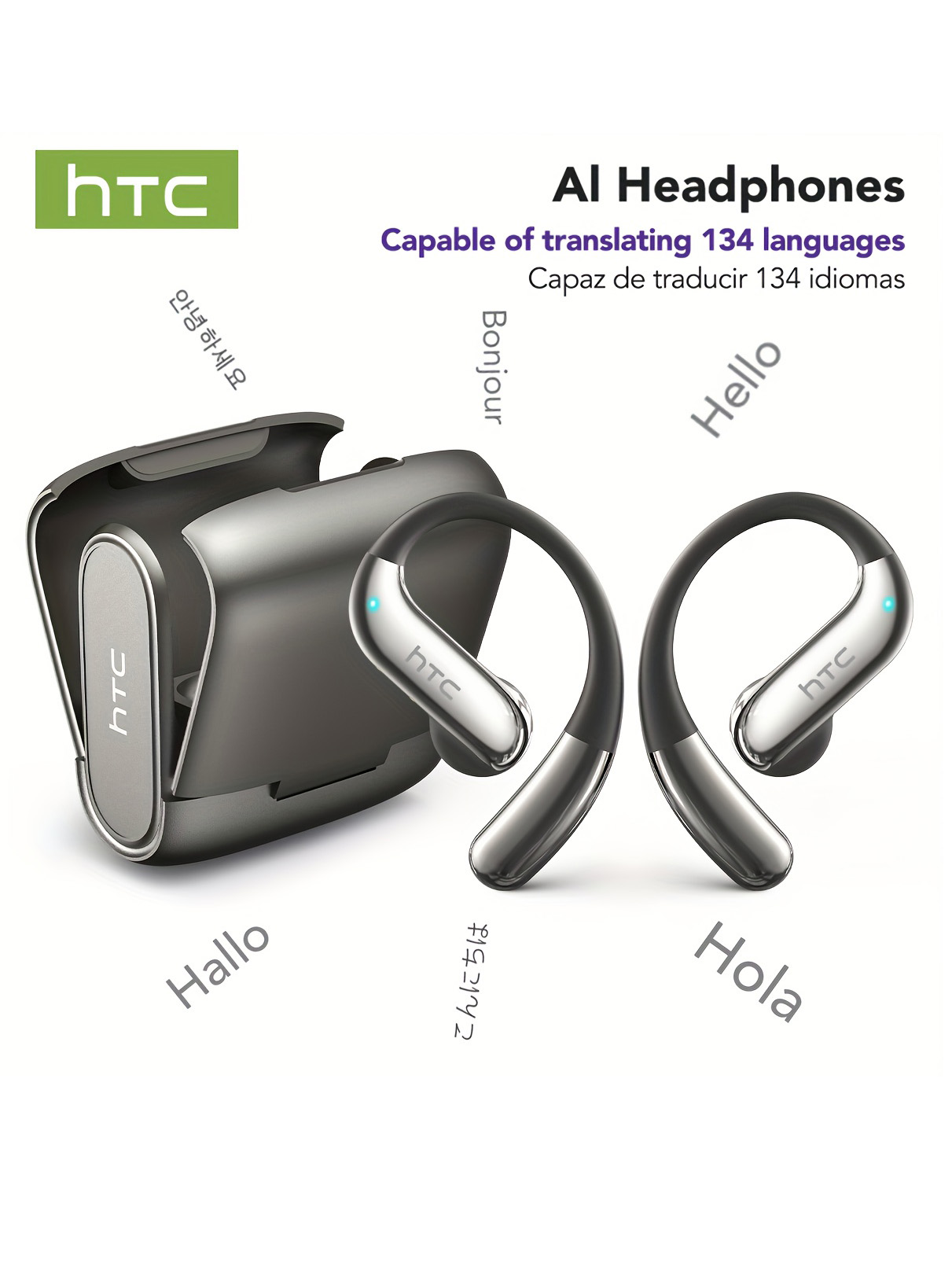 Bluetooth Speaker - หูฟังบลูทูธแบบเปิดหู HTC เล่นได้ 30 ชั่วโมง หูฟังไร้สายตัดเสียงรบกวน