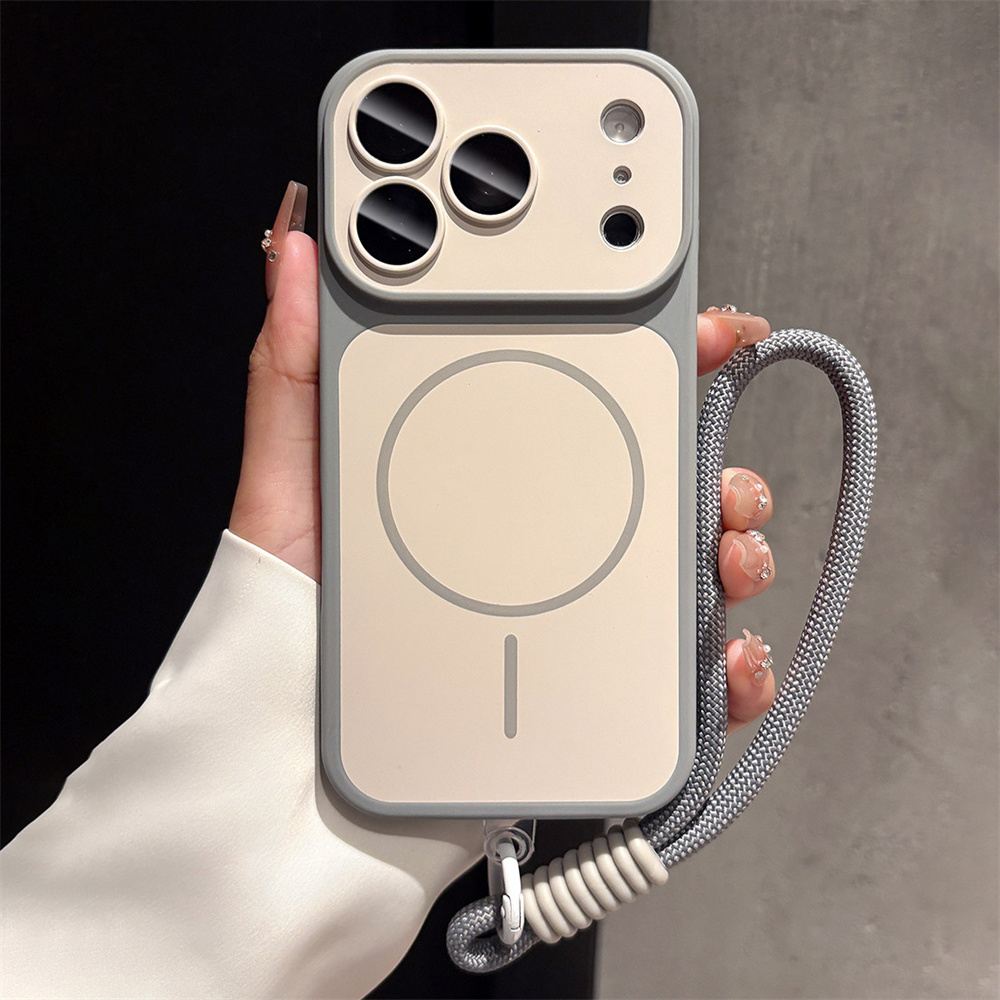 Wireless Charger - สายคล้องคอหรูหราสำหรับเคสโทรศัพท์แบบด้าน MagSafe สำหรับ iPhone 16 17